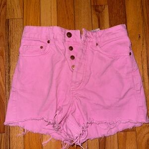 H & M pink denim shorts